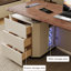 Bureau à 3 tiroirs brun noisette + beige massif massif + bois manufacturé-118760954-118760955