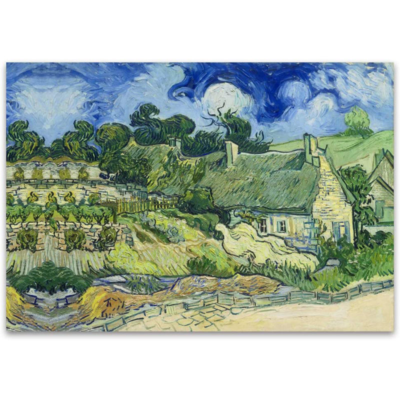 Murale «Les maisons vertes dans la campagne», L 100 po x l 144 po