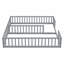 Structure de lit double simple avec clôture, garde-corps, sans porte, gris-433559289