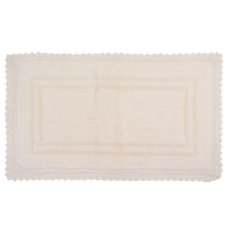 Tapis de bain réversible 100% coton Opulent Bathmat, l 24 po x L 40 po, Ivoire
