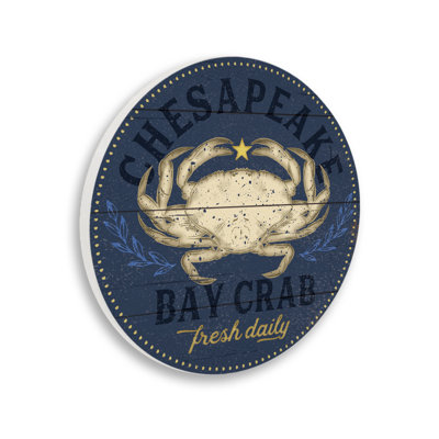 Plaque murale rétro en forme de crabe Chesapeake Bay