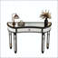 Console demi-lune à miroir avec verre cannelé et poignée en cristal-268195063