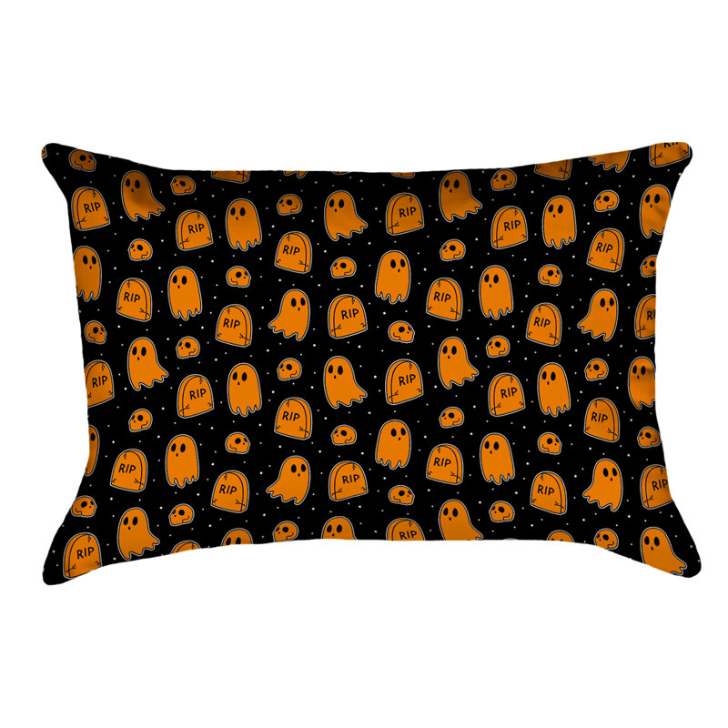Coussin Katelyn Elizabeth, Sergé de coton, Noir / orange
