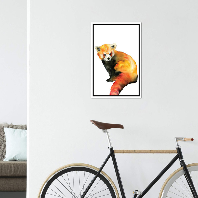 Art panda, Toile blanche encadrée, H 40 po x l 26 po x P 1,5 po