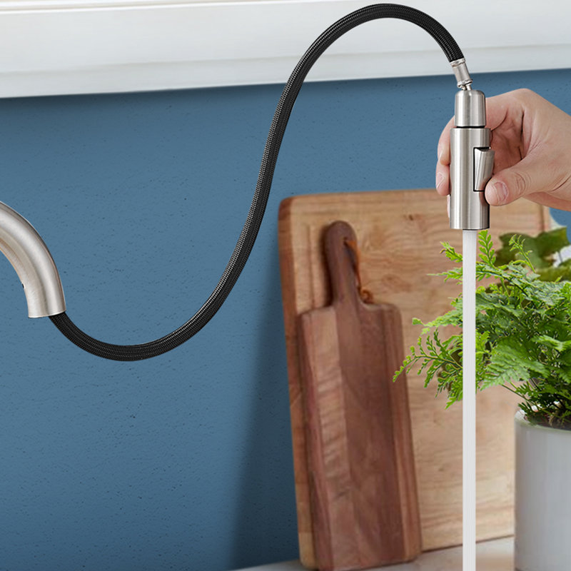 Robinet d'évier de cuisine à poignée simple Topcraft, Nickel brossé