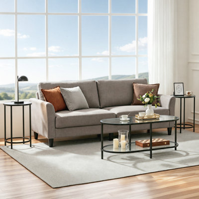 Table d'appoint ronde avec plateau en verre