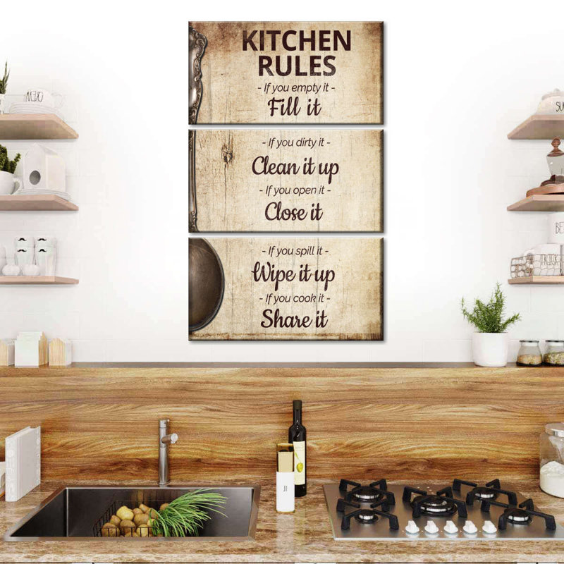 " Kitchen Rules " 3 - Pieces, 32" H x 20" W x 1.25" D