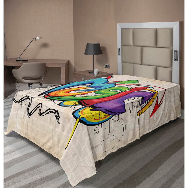 Multicolore Ambesonne, Drap plat pour lit simple TG
