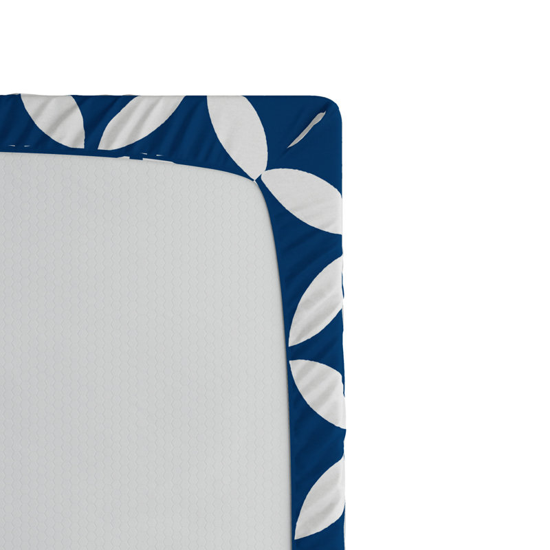Microfiber Geometric Fitted Sheet, Twin Fitted Sheet