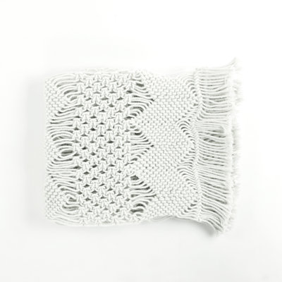 BOHO Macramé repoussé à la main pour l'intérieur et l'extérieur - TR-NEUTRAL-SIMPLE-13X72
