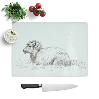 Glass Lying Sheep by Jean Bernard Chopping Board