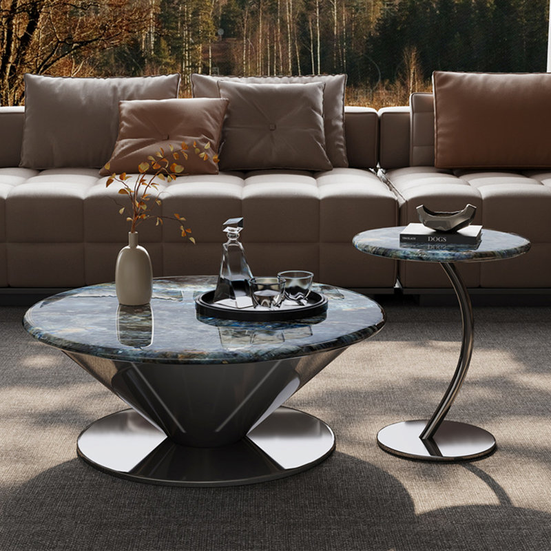 Antony, H 15,7 po x l 35,4 po x P 35,4 po, Bleu / gris foncé
