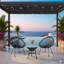 Ensemble bistro 3 pièces avec 2 chaises et table en verre Acapulco-413163886
