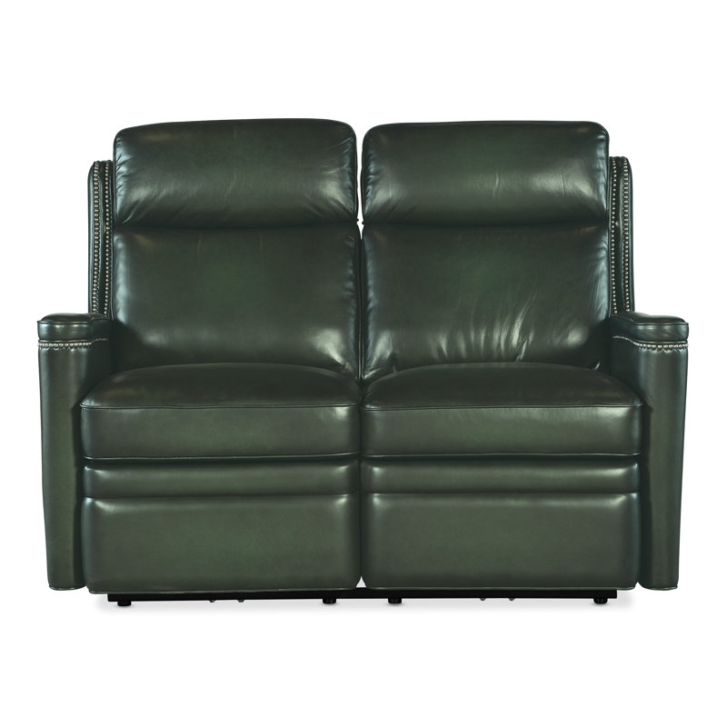 MS Leather Loveseat, Green