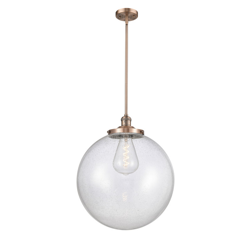 Luminaire suspendu simple à 1 lumière Frederick, Cuivre antique, Grainé