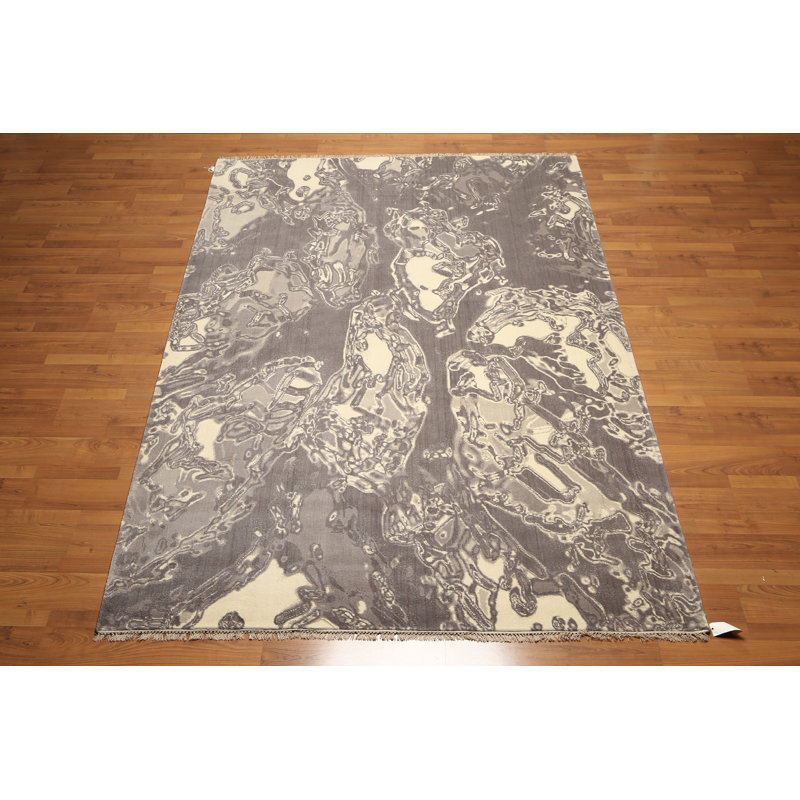 Tapis gris/beige en laine Ripon