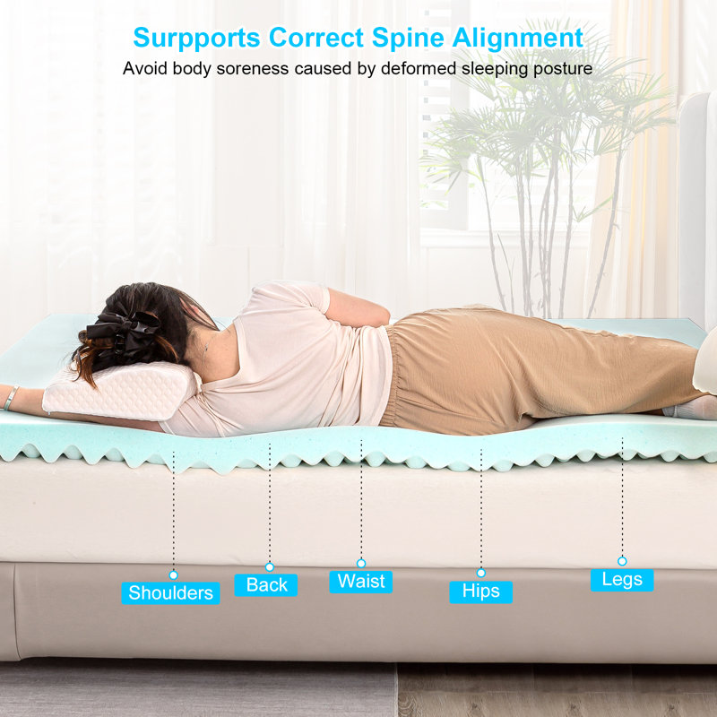 Surmatelas en mousse viscoélastique de refroidissement moyenne de 3 po Tamra Alwyn Home, Lit simple