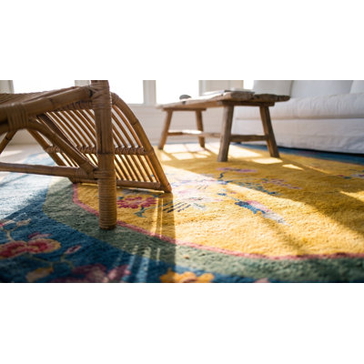 Tapis art déco chinois en laine noué à la main