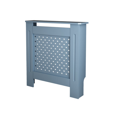 Couvercle de radiateur en panneau de fibres à densité moyenne, armoire chauffante décorative à panneau perforé avec tablette supérieure, housse de chauffage pour la maison facile à assembler