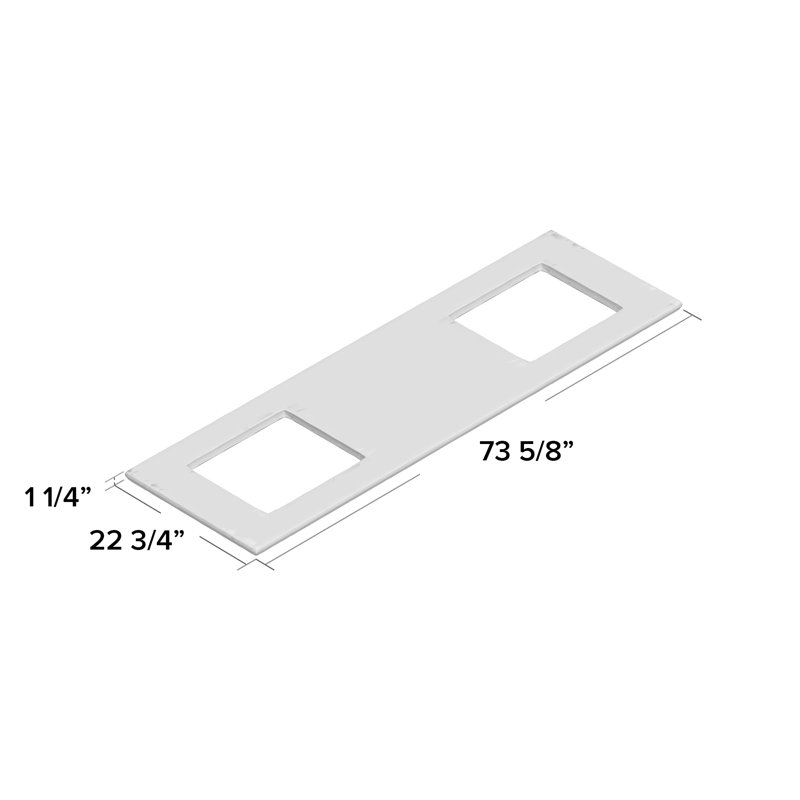 Double dessus de meuble-lavabo de salle de bain double 73 po uni/expression, Biscuit expressions
