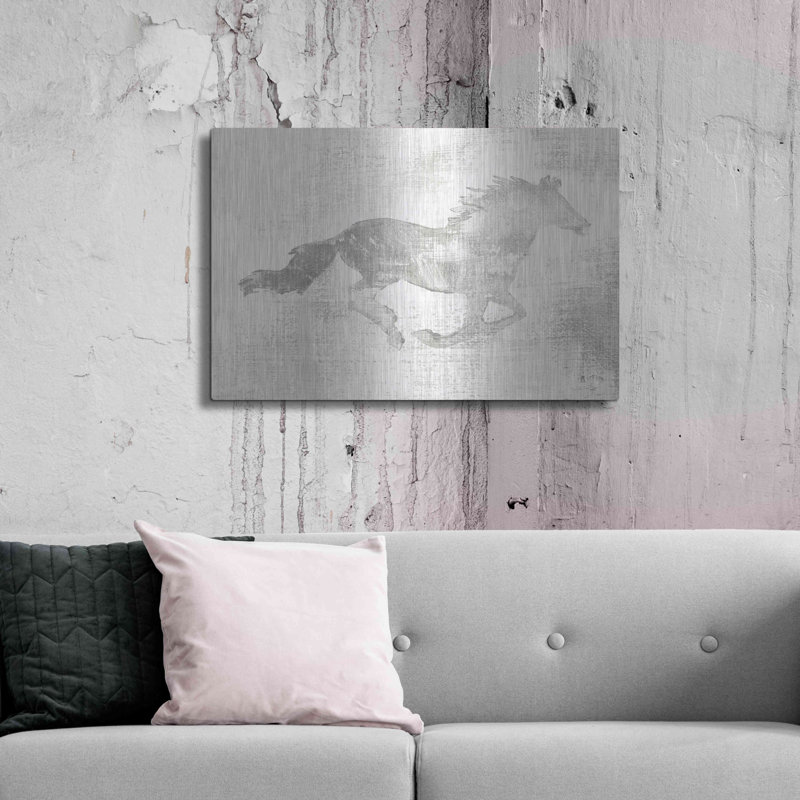  «Mustang Study Neutral» par Studio Mousseau, art mural en métal, 24 po x 16 po, H 24 po x l 36 po