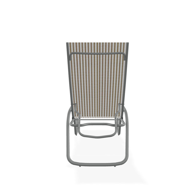 Outdoor Rust-Resistant Metal Chaise Lounge, Textured Graphite, Tan