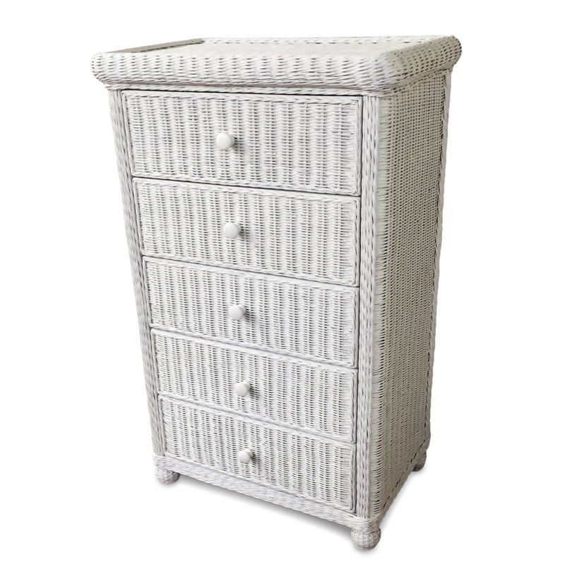 Commode 5 tiroirs Watkins, Blanc