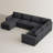 U-Shaped Stoarge Sofa Convertible Oversized Livingroom Couch-1860890438