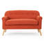 Tissu orange exquis avec accoudoirs légèrement roulés et capitonnage à boutons, pieds en bouleau au fini brun, assemblage pour une élégance raffinée, magnifique revêtement de pieds, 50 po l x 28,89 po p x 30,63 po h