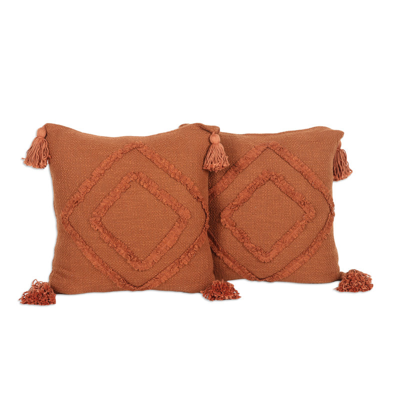  Housses de coussin en coton et diamants faits à la main (paire)