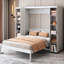 Lit Queen blanc avec rangements latéraux, système de levage hydraulique pour un dépliage facile - rangement dissimulé et pliable, système de pliage sans effort, idéal pour les chambres d'amis