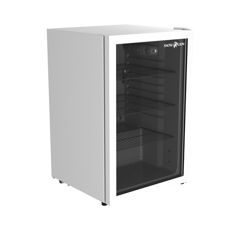 SnowLion Premium 131L Beverage Refrigerator 4.6 Cu. ft. Freestanding Mini Fridge With Glass Door, White