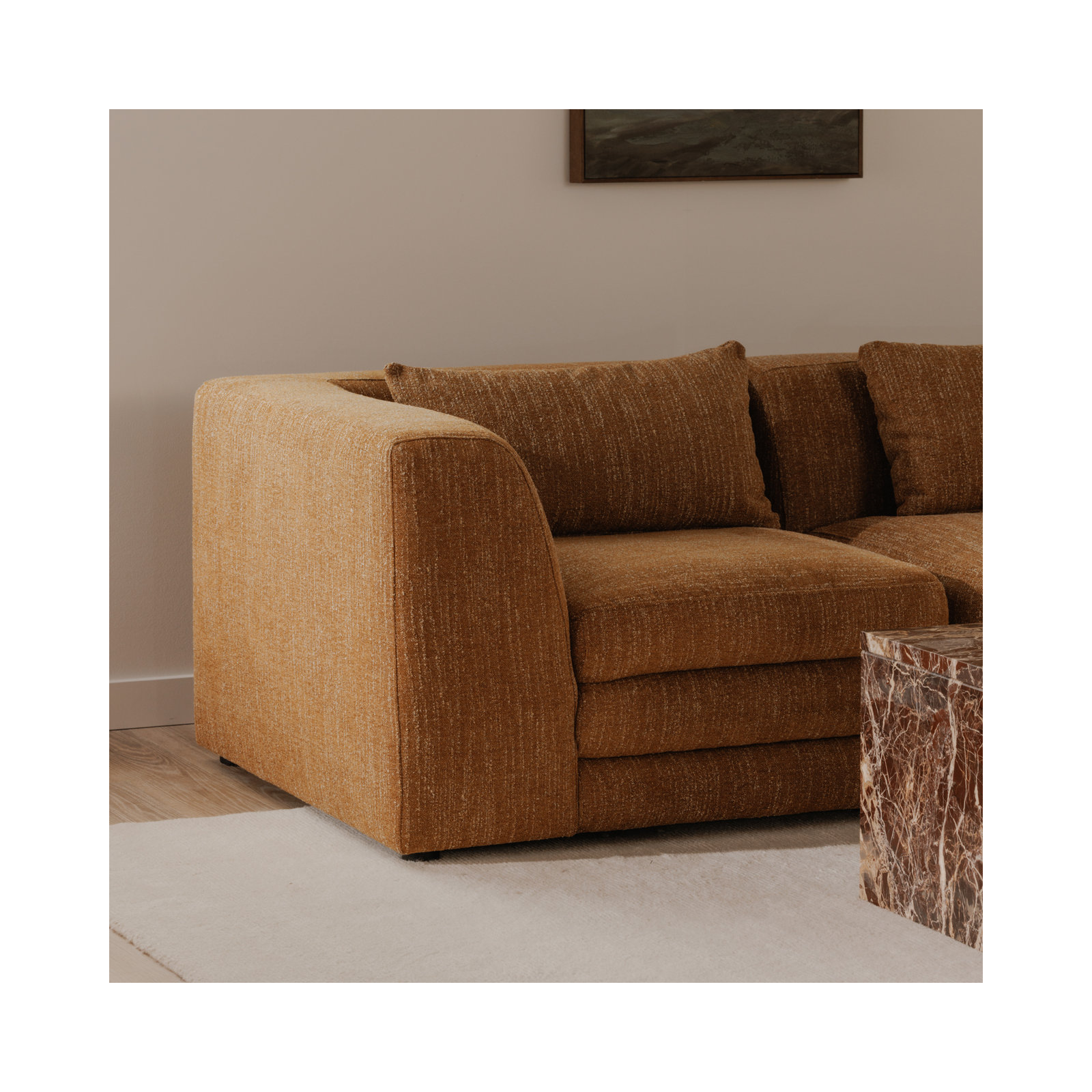 Donia Upholstered Accent Chair, Amber Glow Mustard Tweed