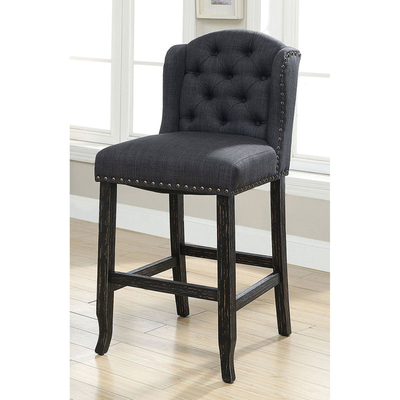 Bafford Bar Stool, Gray, Bar Stool (30" Seat Height)