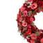 Couronne de roses artificielles roses et rouges en bois non éclairée 13 pouces