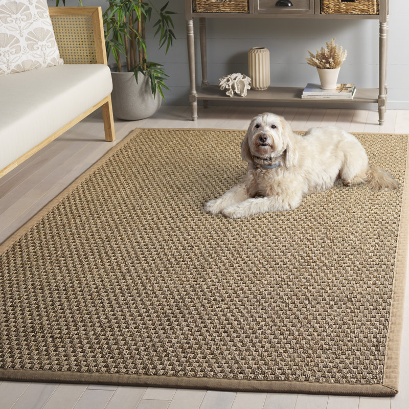Auckland Bamboo Slat/Seagrass Natural/Beige Area Rug, Rectangle 6' x 8'