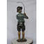 Statue garçon avec une canne à pêche en bronze - Taille: L 11 po x l 14 po x H 44 po.
