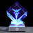 3D Engraved Caduceus Crystal Figurine with Color-Changing LED Light Base