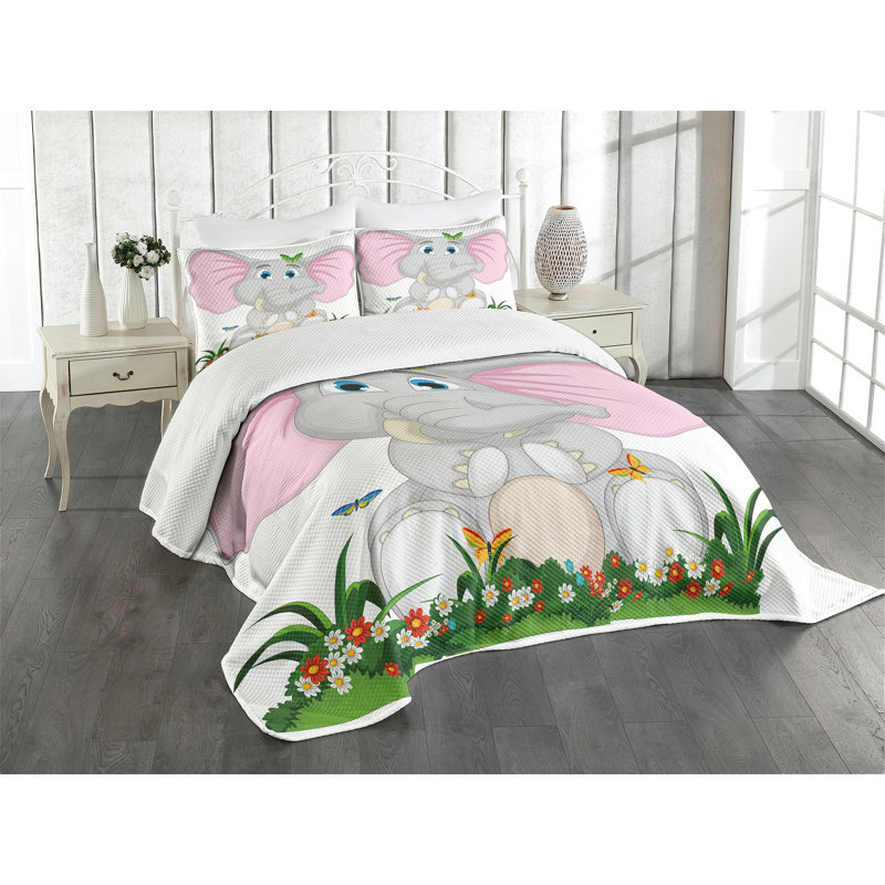 Multicolore ensemble de couvre-lit Ambesonne, Couvre-lit pour très grand lit + 2 taies décorat
