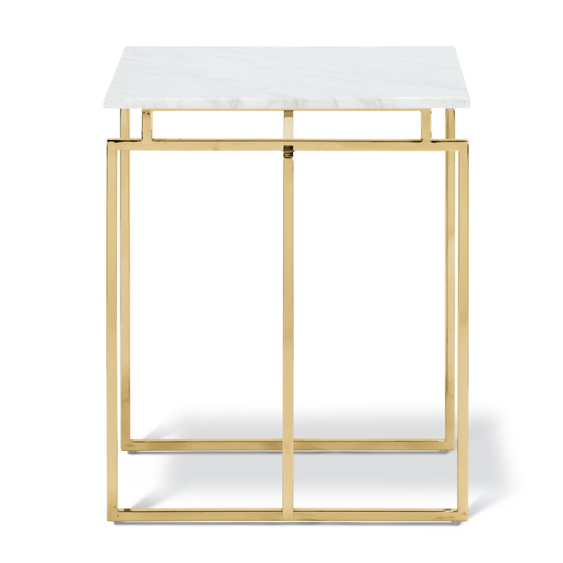 Kripinski Marble Top End Table, Gold