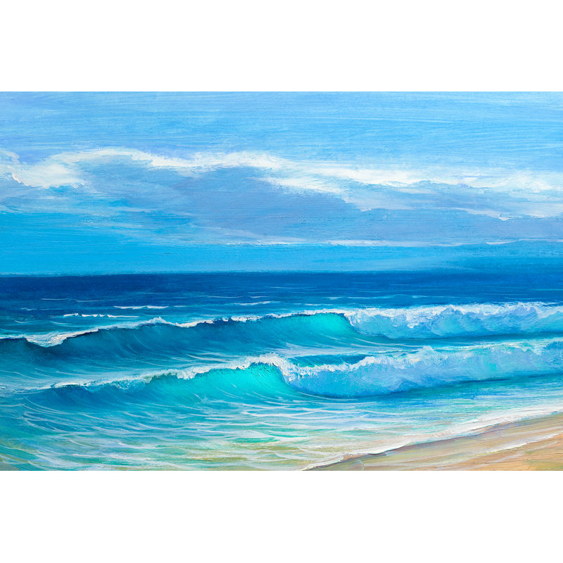 «Ocean Bliss - Rolling Waves», art sur toile, H 36 po x l 48 po