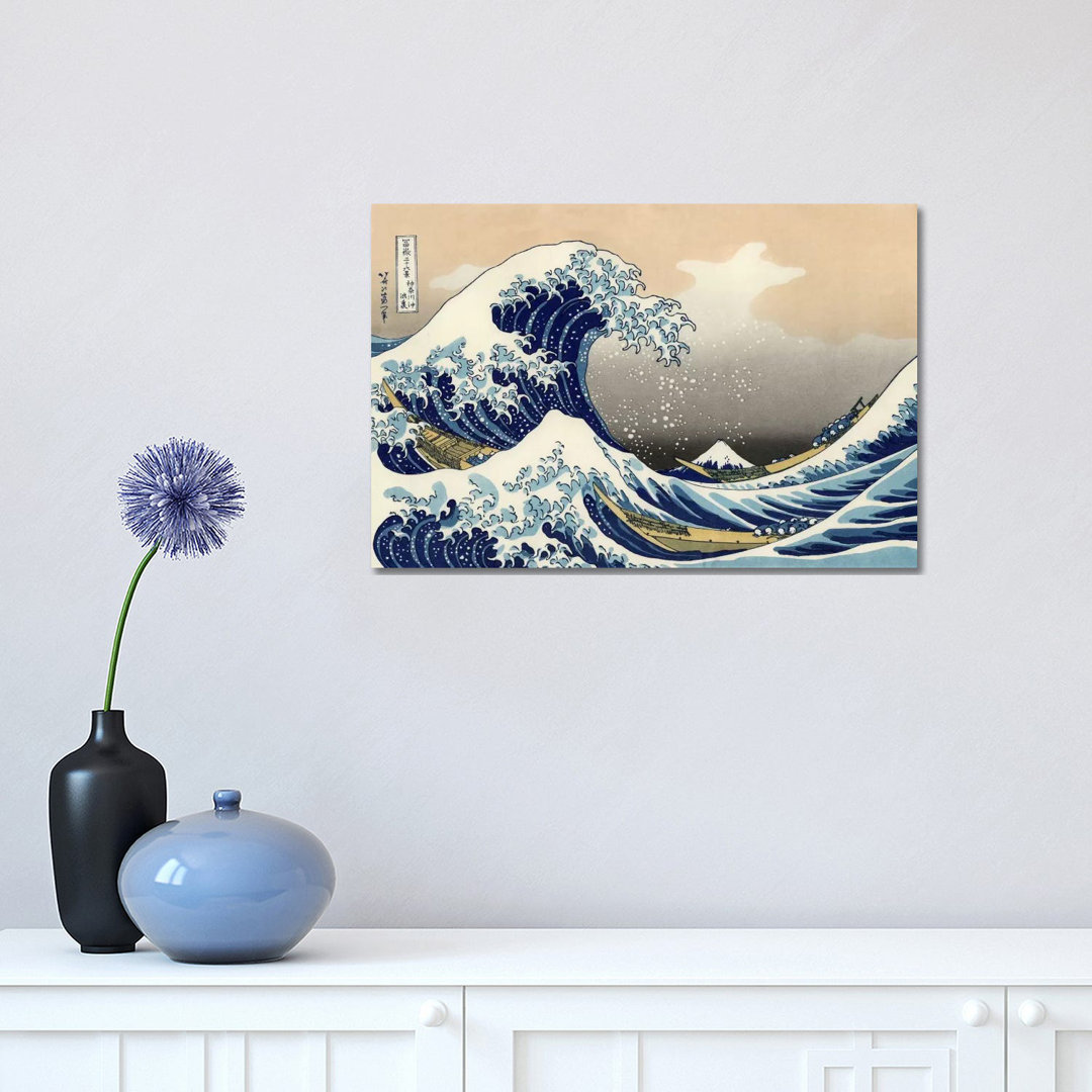The Great Wave At Kanagawa, 1829 by Katsushika Hokusai - Wrapped Canvas Painting