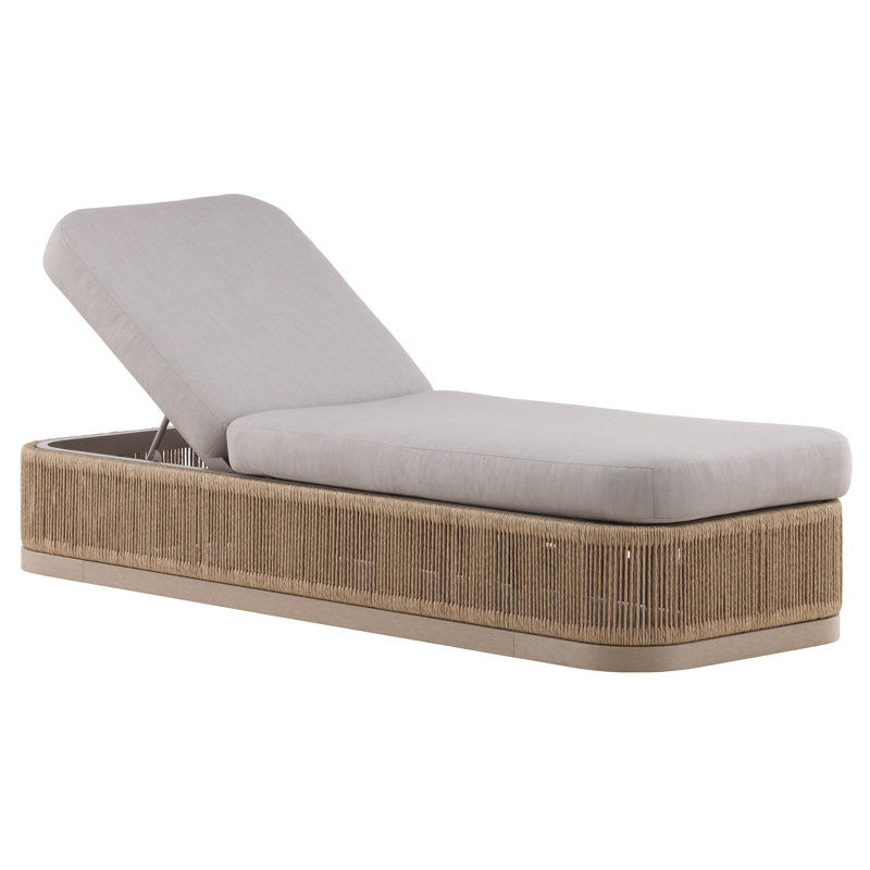 Drift Outdoor Teak Chaise Lounge, Kramer Linen