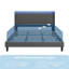 Bed Frame with Charging Station and LED Lights, Modern Platform Bed with Slats-906436886