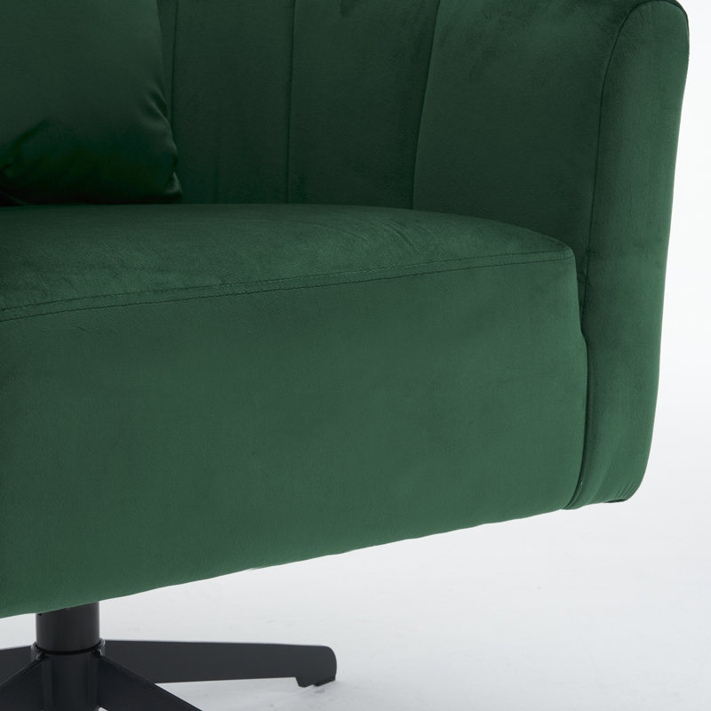 Metal Leg Velvet Swivel Chair, Green Velvet