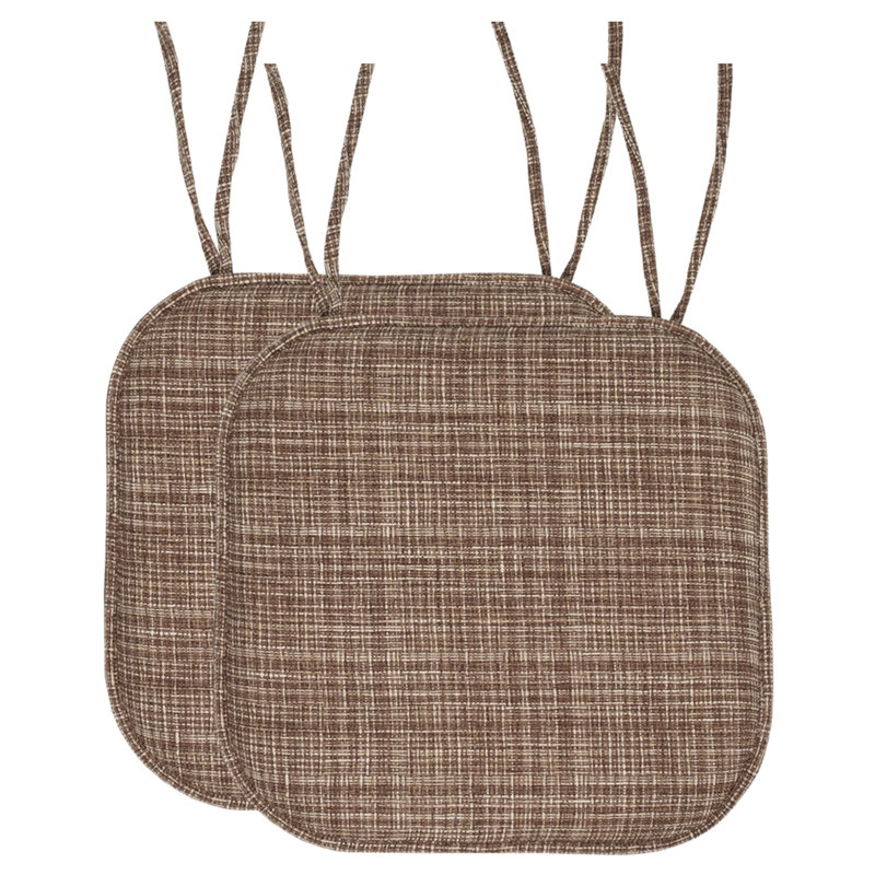 Coussin de chaise antidérapant en mousse à mémoire de forme 16 po x 16 po Aria, Paquet de 2, Brun foncé multi