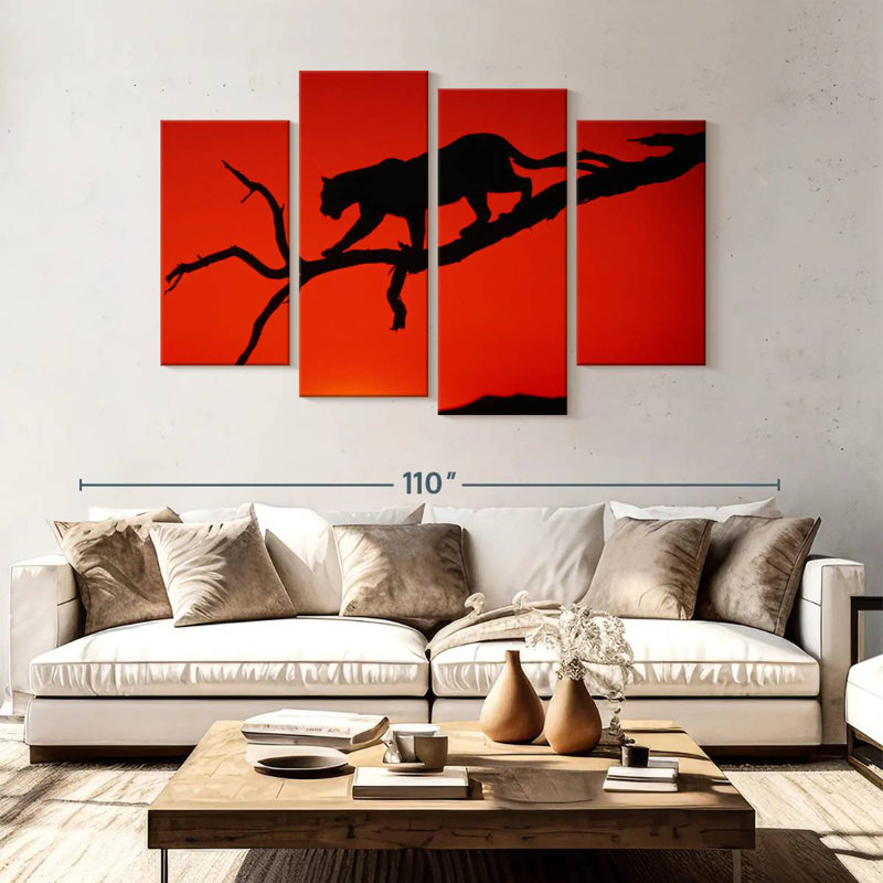 Brampt Red Silhouette Leopard