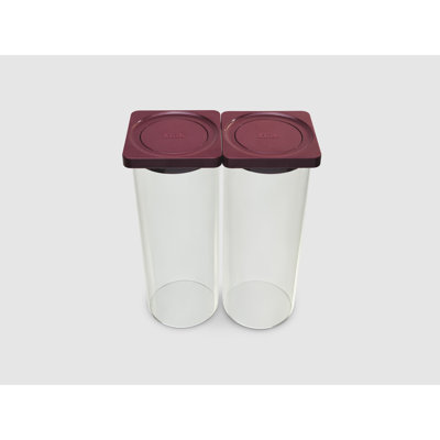 Press Glass Large 2 Pack Food Storage Container, 2.4L