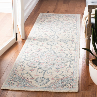 Fallbrook Hand Tufted Wool/Cotton/Latex Oriental Rug in Beige/Blue