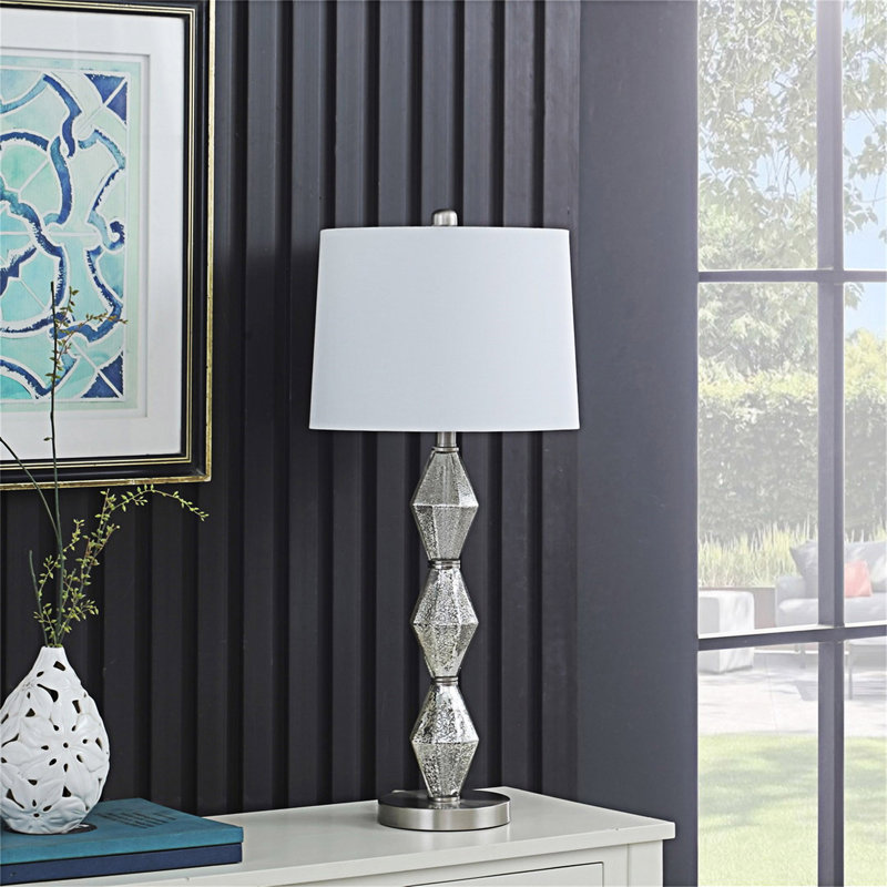 Lampe de table en verre, Argent